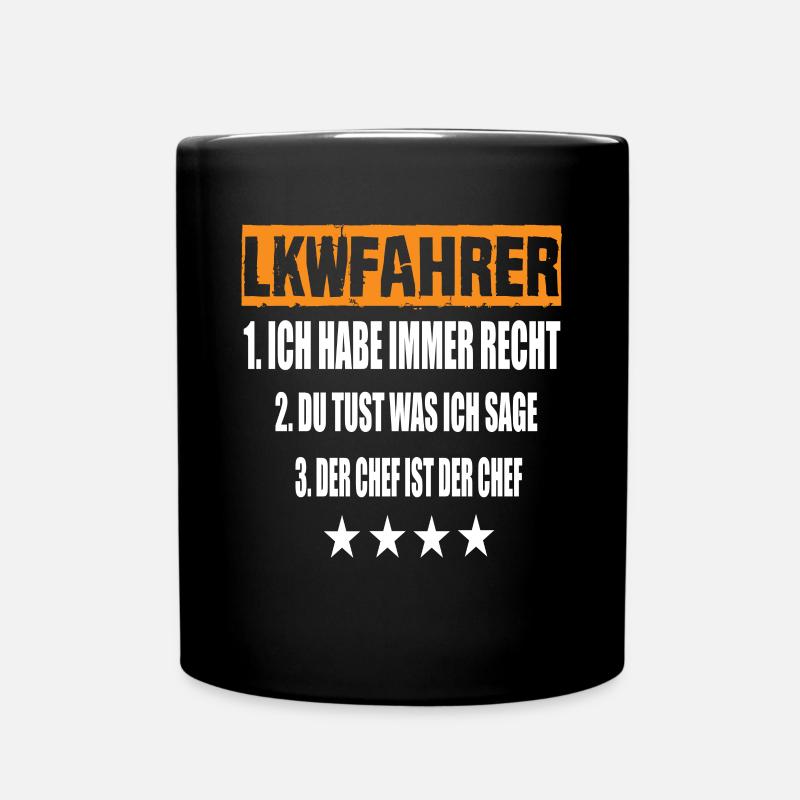 Lkwfahrer - Tasse einfarbig - Schwarz