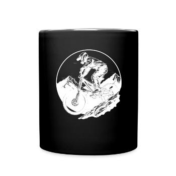 Mountainbiking - Tasse einfarbig - Schwarz - Vorne