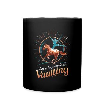 Loves Horse Vaulting Gift - Full Colour Mug - black - Front
