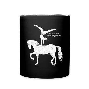 Loves Horse Vaulting Gift - Full Colour Mug - black - Front
