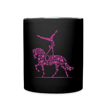 Loves Horse Vaulting Gift - Full Colour Mug - black - Front
