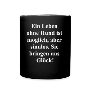 Personalisierbares Hunde-Geschenk - Tasse einfarbig - Schwarz - Vorne