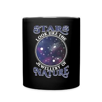 Les étoiles ressemblent aux bijoux de la nature. - Mug uni - noir - Devant