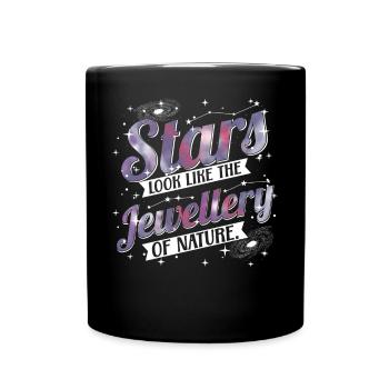Les étoiles ressemblent aux bijoux de la nature. - Mug uni - noir - Devant