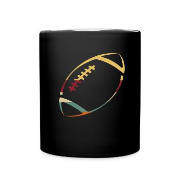 American Football Geschenk Kinder Footballspieler - Tasse einfarbig - Schwarz - Vorne