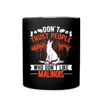 Malinois Belgian Shepherd Mechelse Herder - Full Colour Mug - black - Front