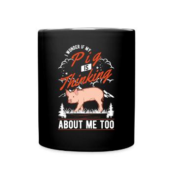 Pig Farmer Farmer Piggy - Full Colour Mug - black - Front