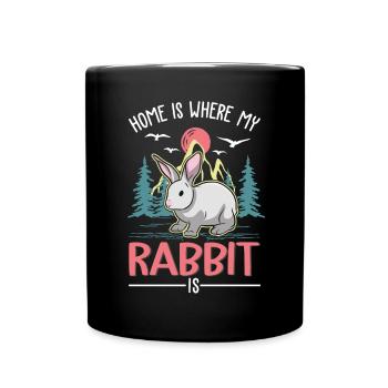Zuhause ist wo meine Kaninchen ist Hase - Tasse einfarbig - Schwarz - Vorne