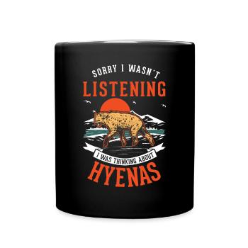 Hyäne Geschenk Erdwolf Hyena - Tasse einfarbig - Schwarz - Vorne