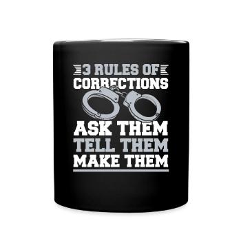 3 Règles des services correctionnels Agents de police Services correctionnels - Mug uni - noir - Devant