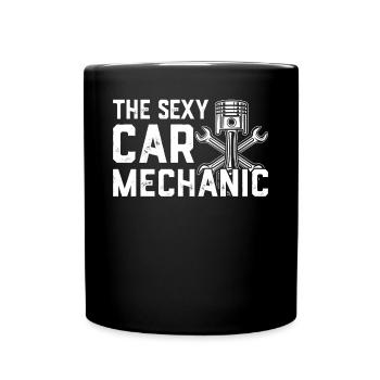 Automobile Mechanic - The Sexy Car Mechanic - Full Colour Mug - black - Front