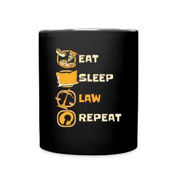 Eat Sleep Law Repeat Attorney General Legal - Full Colour Mug - black - Front