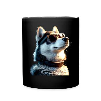 Husky Dogs Lover Dog Love Siberian Huskies - Full Colour Mug - black - Front