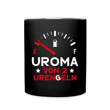 MUTTERTAG UROMA VON 2 URENKELN URENGELN UROMA - Tasse einfarbig - Schwarz - Vorne