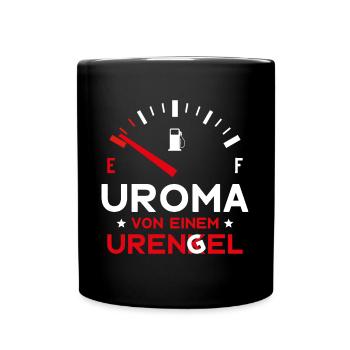MUTTERTAG UROMA VON 2 URENKELN URENGELN UROMA - Tasse einfarbig - Schwarz - Vorne
