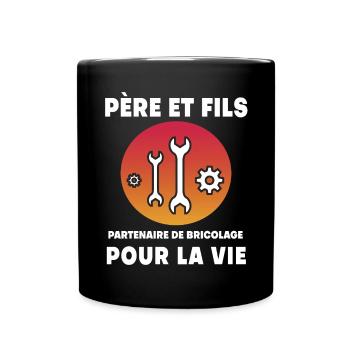Father and Son DIY Retro Vintage Dad - Full Colour Mug - black - Front