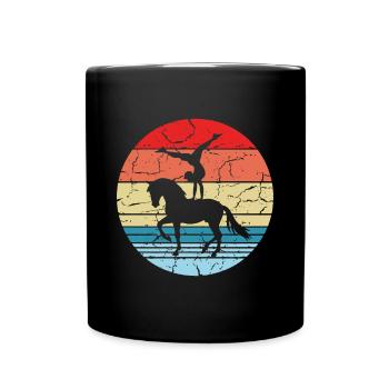 Loves Horse Vaulting Gift - Full Colour Mug - black - Front