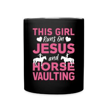 Loves Horse Vaulting Gift - Full Colour Mug - black - Front