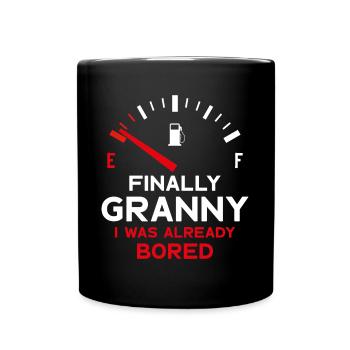 FINALLY GRANNY ENDLICH OMA - Tasse einfarbig - Schwarz - Vorne