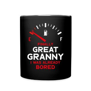 FINALLY GREAT GRANNY FINALLY GREAT-GRANDMA - Full Colour Mug - black - Front
