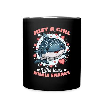 Funny Whale Shark Animal Just A Girl Who Loves - Tasse einfarbig - Schwarz - Vorne