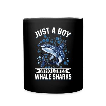 Funny Whale Shark Animal Just A Boy Who Loves - Tasse einfarbig - Schwarz - Vorne