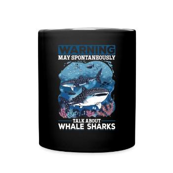 Funny Whale Shark Animal Warning May Spontaneously - Tasse einfarbig - Schwarz - Vorne