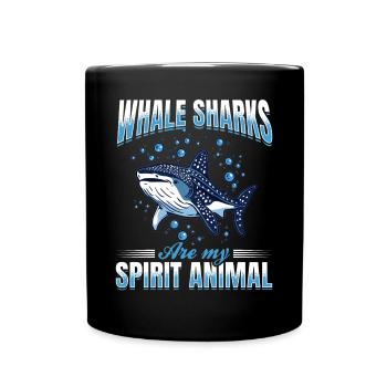 Funny Animal Whale Sharks are my spirit animal - Tasse einfarbig - Schwarz - Vorne
