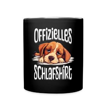 Chemise de nuit officielle Pyjama chien Animal mignon - Mug uni - noir - Devant
