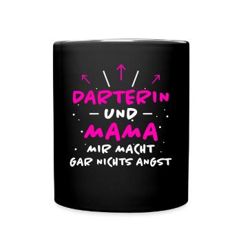 Darterin Spruch Dartspielerin Darterin Geschenk - Tasse einfarbig - Schwarz - Vorne