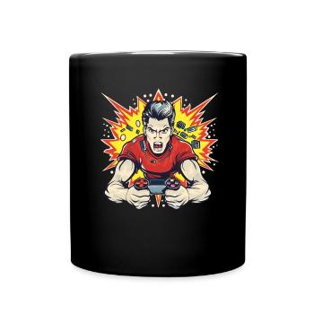 Style de dessin animé de joueur - Mug uni - noir - Devant