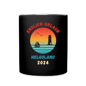 Helgoland Urlaub 2024 Nordsee Idee - Tasse einfarbig - Schwarz - Vorne