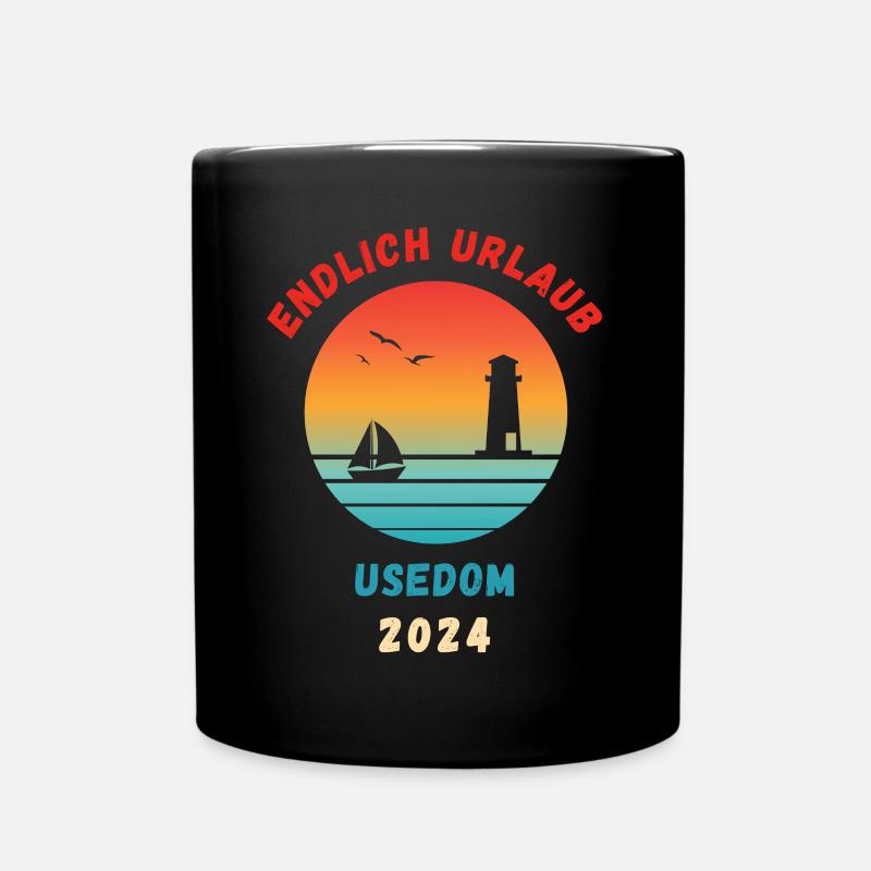 Usedom Urlaub 2024 Ostsee Idee - Tasse einfarbig - Schwarz