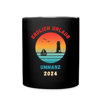 Ummanz Urlaub 2024 Ostsee Idee - Tasse einfarbig - Schwarz - Vorne