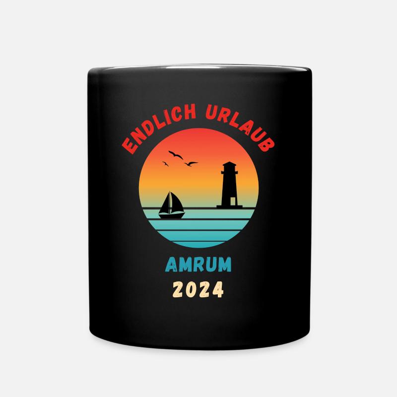 Amrum Urlaub 2024 Nordsee Idee - Tasse einfarbig - Schwarz
