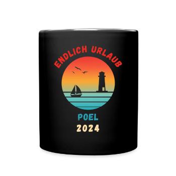 Poel Urlaub 2024 Ostsee Idee - Tasse einfarbig - Schwarz - Vorne