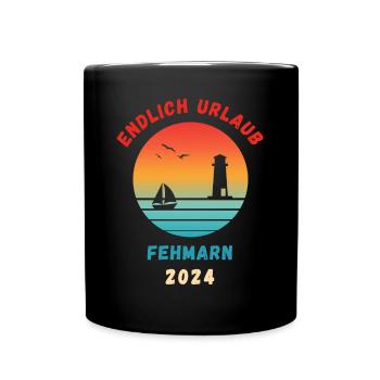 Fehmarn Urlaub 2024 Ostsee Idee - Tasse einfarbig - Schwarz - Vorne