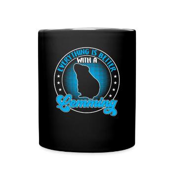Lemming Vole Everything Better with Lemming - Full Colour Mug - black - Front