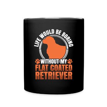 Alésage sans retriever à poil plat - Mug uni - noir - Devant