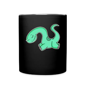 Dino Motif Dinosaur Green - Full Colour Mug - black - Front