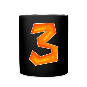 3 orange - Mug uni - noir - Devant