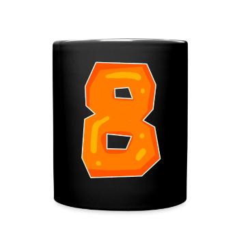Number 8 Number Eight Motif - Full Colour Mug - black - Front