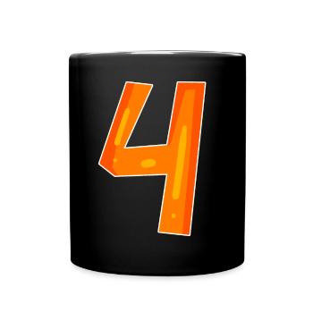 4 orange - Tasse einfarbig - Schwarz - Vorne