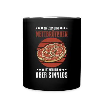 Mettbrötchen lover Mett Hackepeter - Full Colour Mug - black - Front