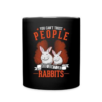 Kaninchen Geschenk Häschen Hase Kaninchen - Tasse einfarbig - Schwarz - Vorne