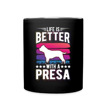 La vie est meilleure avec un Presa Canario - Mug uni - noir - Devant