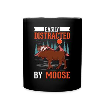 Moose Gift Elk Antlers Scandinavia - Full Colour Mug - black - Front