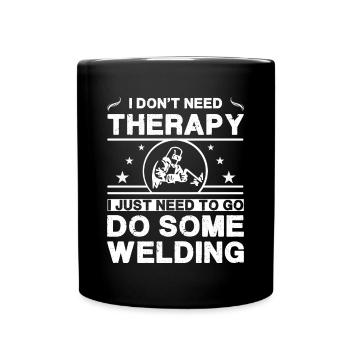Ich brauche keine Therapie. Ich muss nur etwas tun - Tasse einfarbig - Schwarz - Vorne