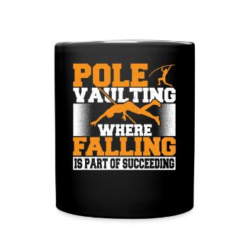 Stabhochspringer-Geschenk - Tasse einfarbig - Schwarz - Vorne