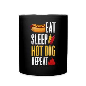 Hot Dog Adult Eat Sleep Hot Dog - Full Colour Mug - black - Front